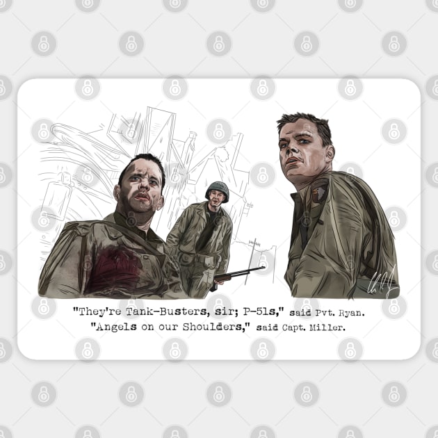 Saving Private Ryan: Angels on our Shoulders Sticker by 51Deesigns